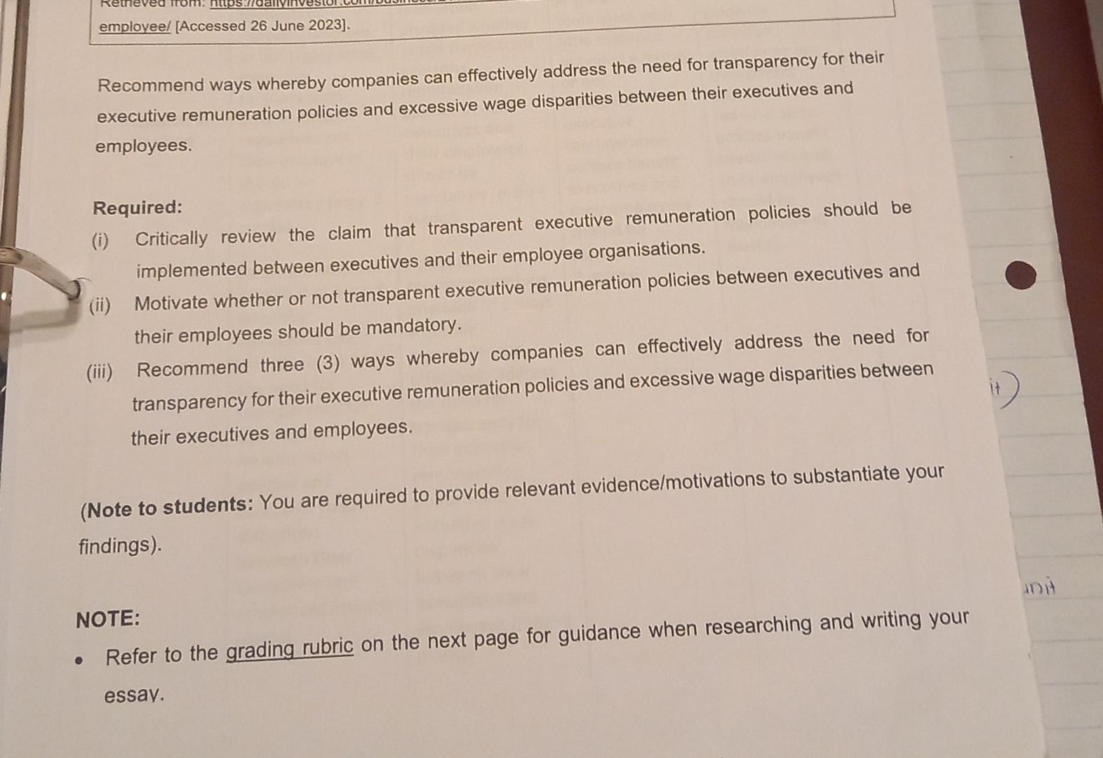  Recommend ways whereby companies can effectively address the need for transparency
