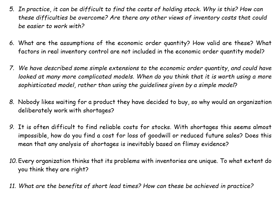5. In practice, it can be difficult to find the costs