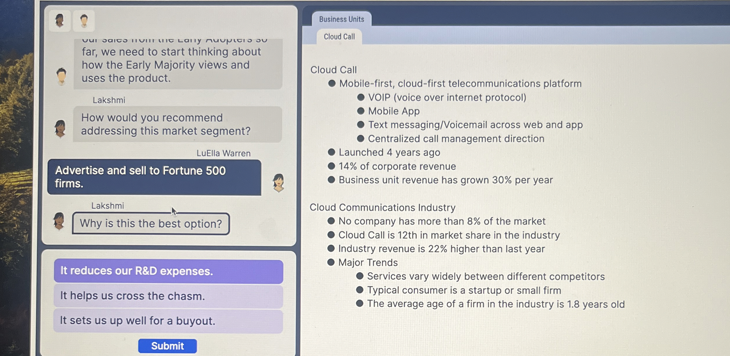  Business Units far, we need to start thinking about how the