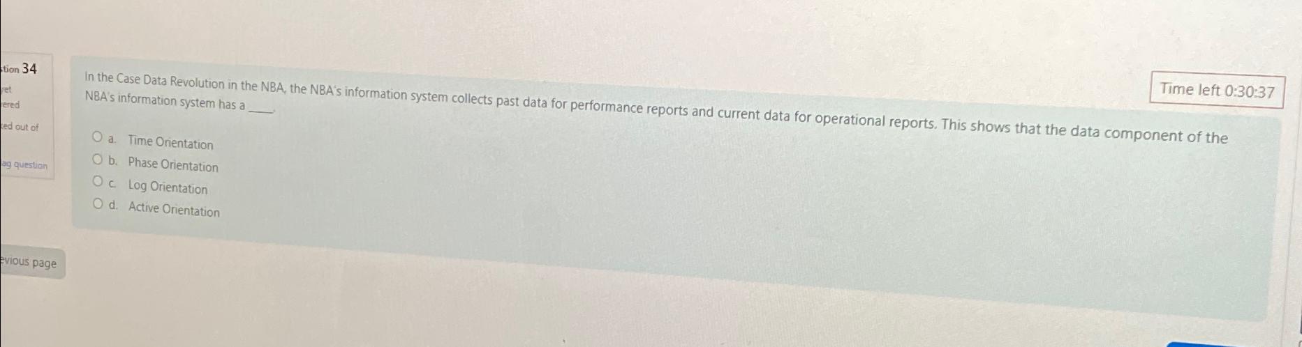  Time left 0:30:37 In the Case Data Revolution in the NBA,