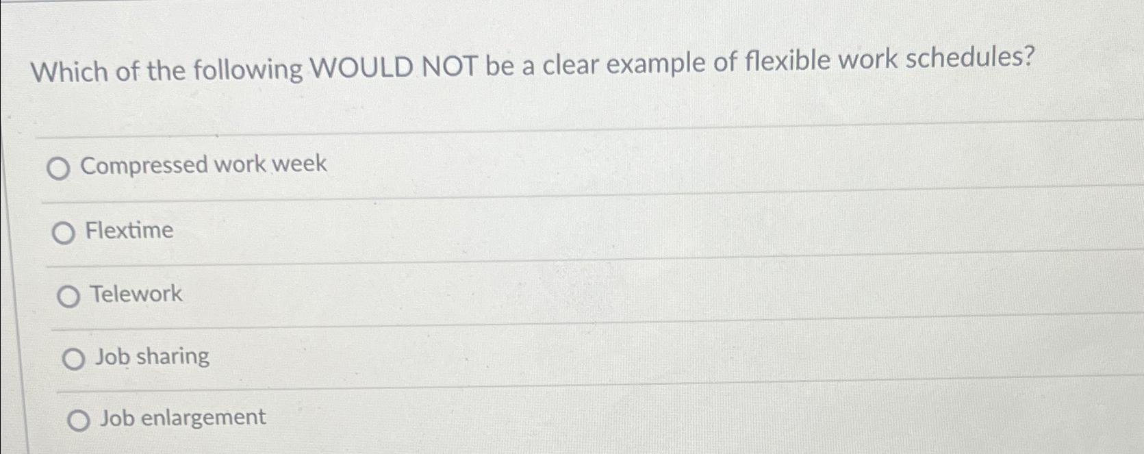  Which of the following WOULD NOT be a clear example of