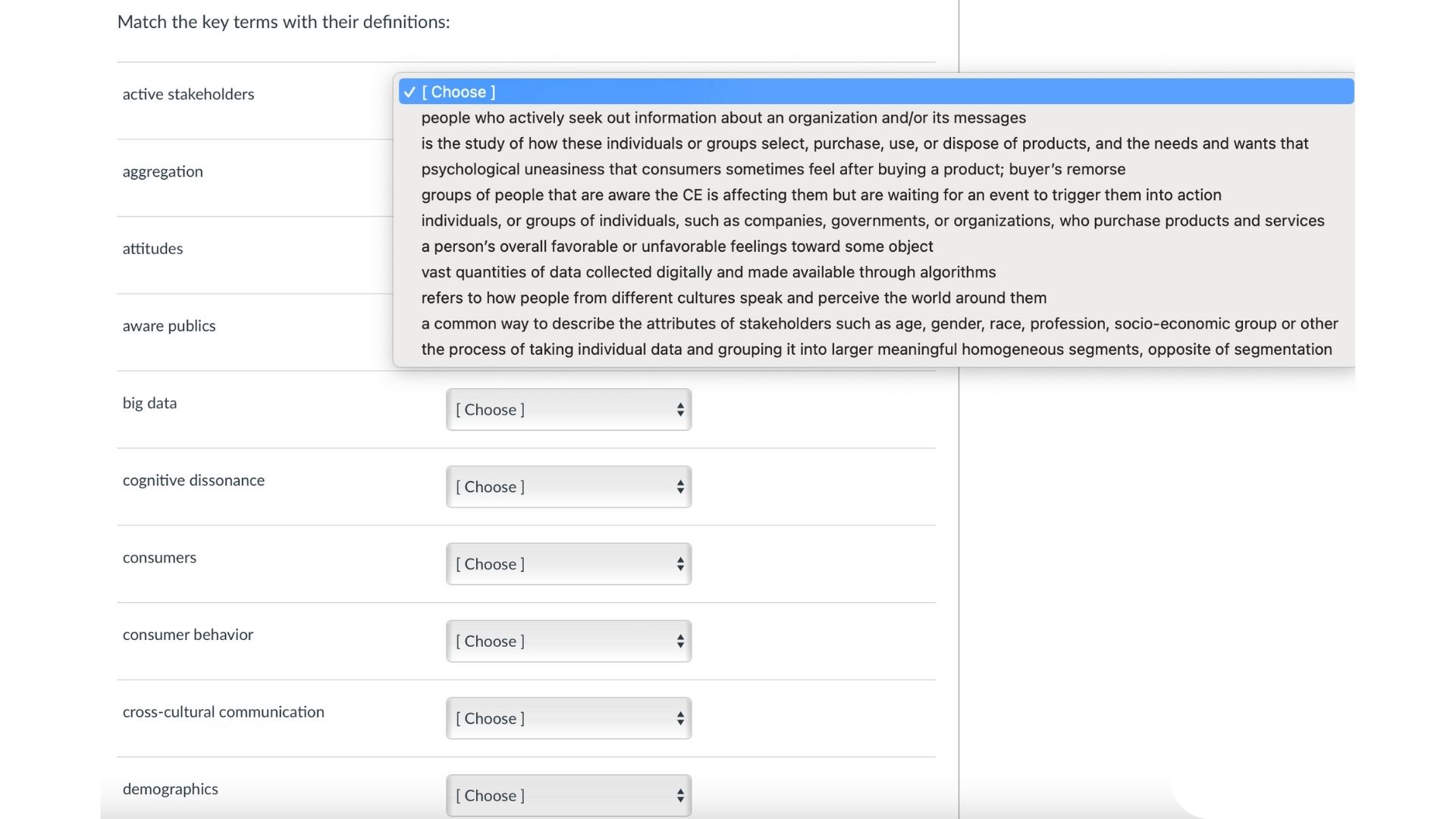  active stakeholders aggregation attitudes aware publics big data cognitive dissonance consumers