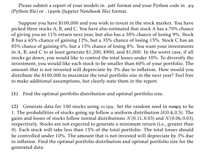 Please submit a report of your models in . pdf format