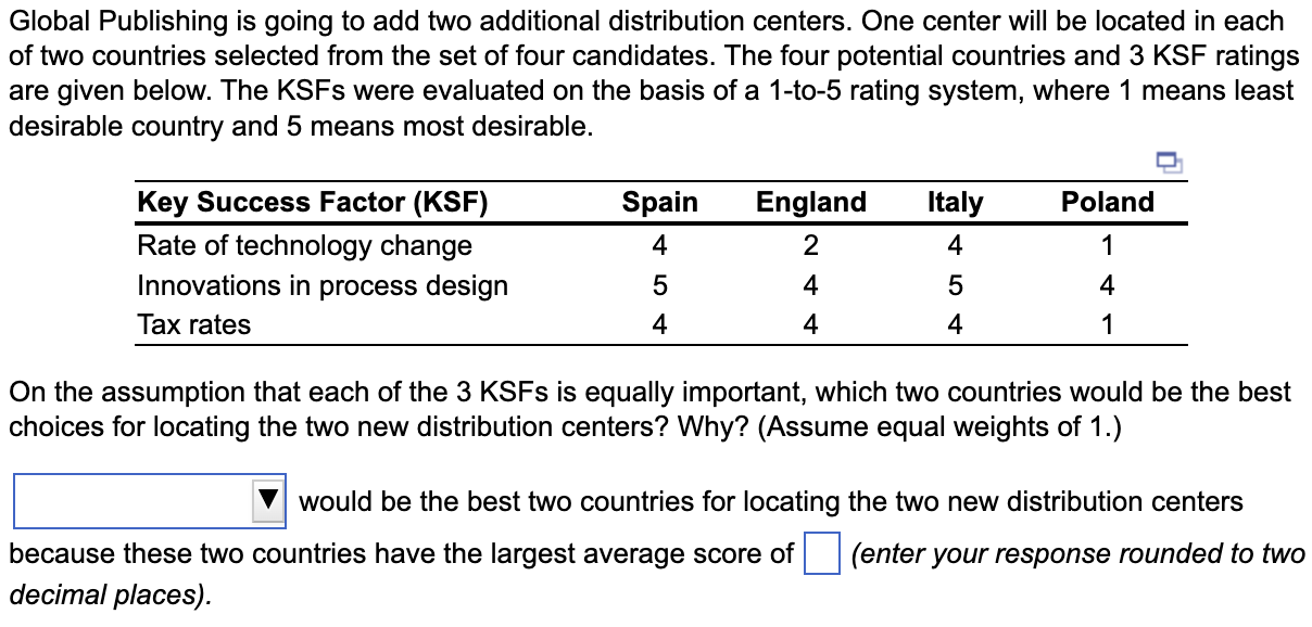 Global Publishing is going to add two additional distribution centers. One center