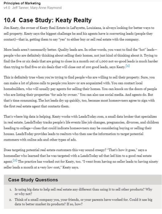 After reading the case study answer the two questions with a minium