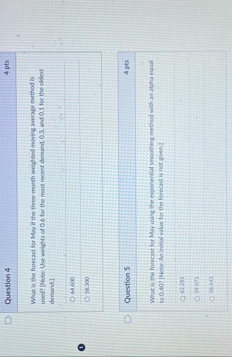 the forecast is given. The forecasted demand for March is 63 units.]