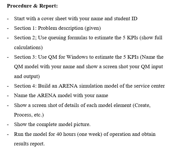  Procedure & Report: Start with a cover sheet with your name