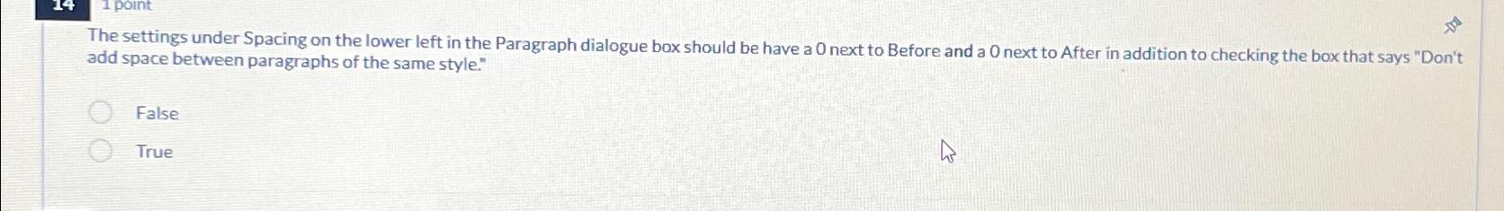  The settings under Spacing on the lower left in the Paragraph