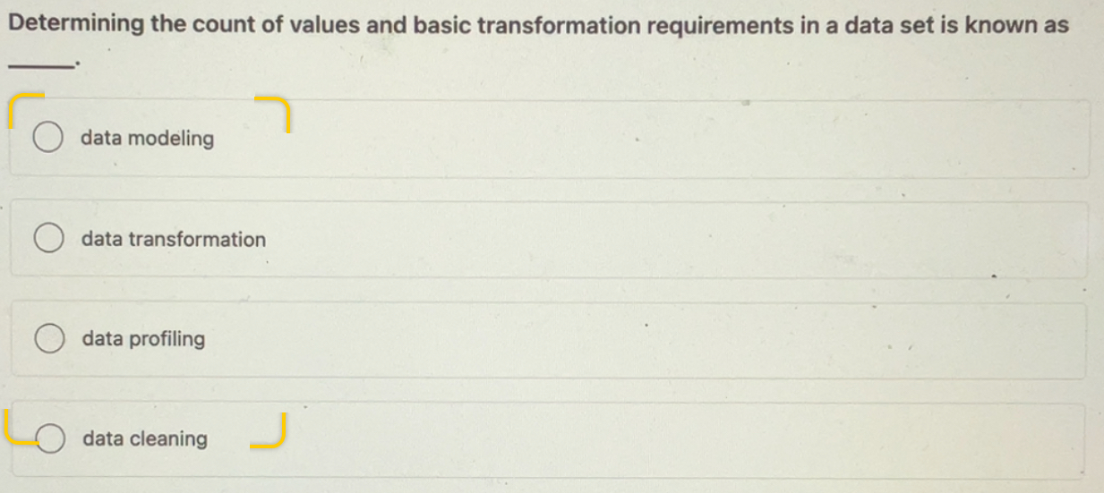 Determining the count of values and basic transformation requirements in a