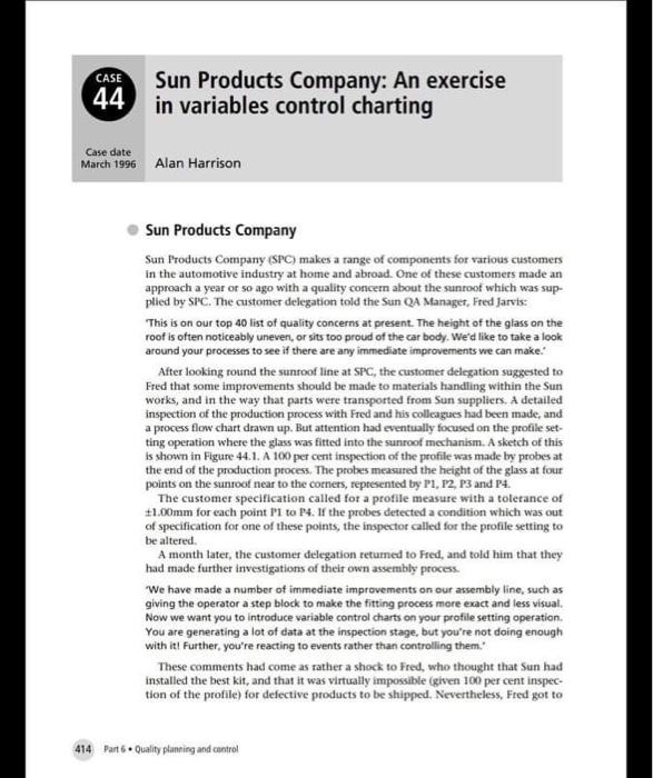 2 From Table 44.1, calculate the grand average and the upper and