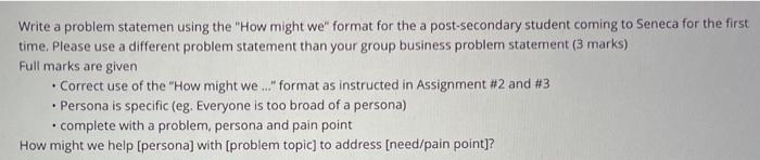  Write a problem statemen using the "How might we" format for