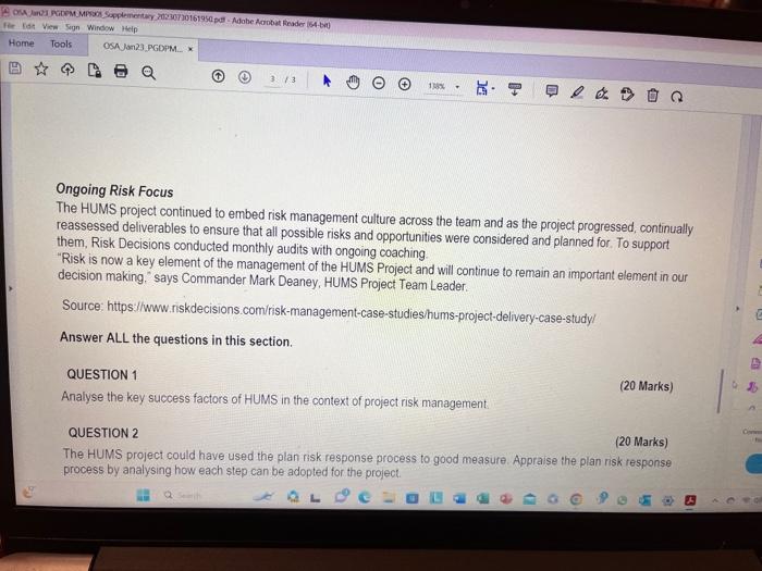 and planned for. To support them, Risk Decisions conducted monthly audits with