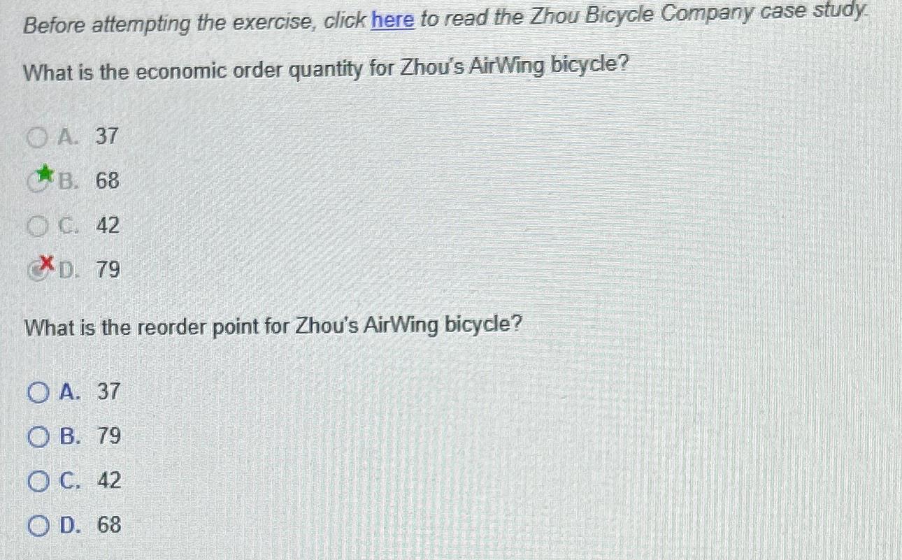  Before attempting the exercise, click here to read the Zhou Bicycle