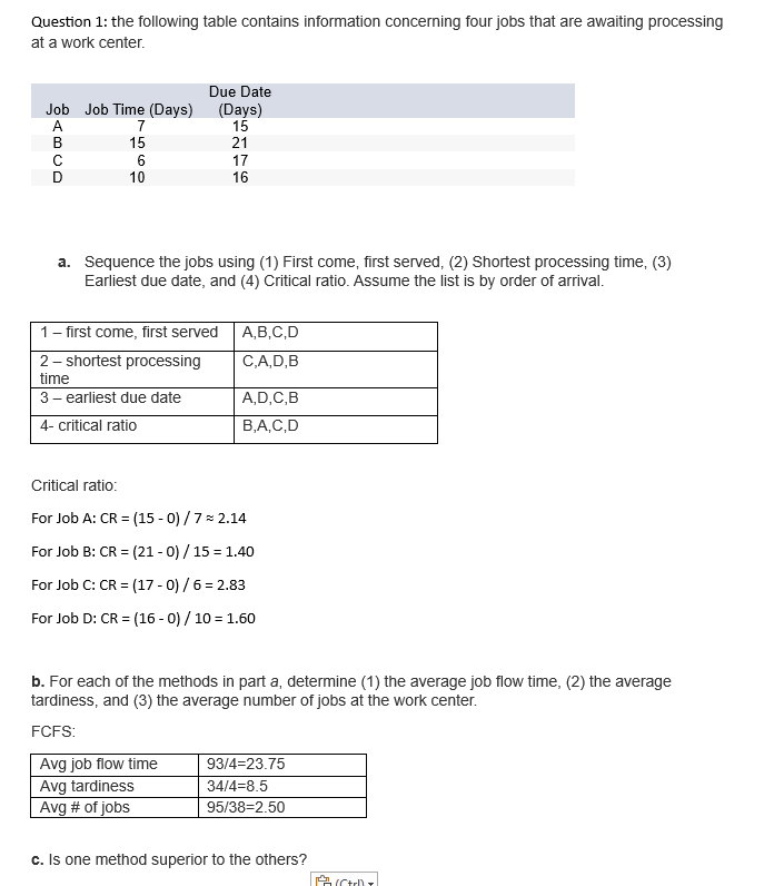Need help with b( have already completed first come, first serve) and
