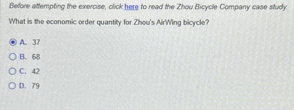  Before attempting the exercise, click here to read the Zhou Bicycle