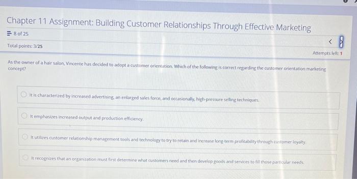  Chapter 11 Assignment: Building Customer Relationships Through Effective Marketing 8 of