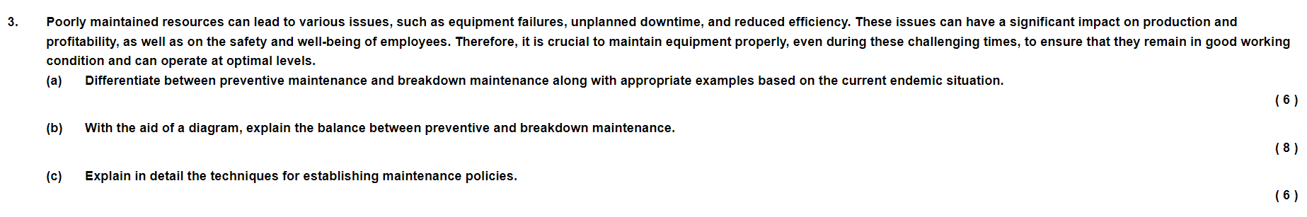  condition and can operate at optimal levels. (a) Differentiate between preventive