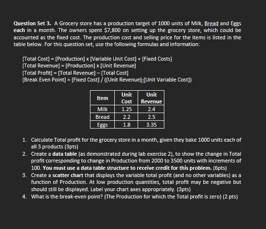  Please answer with excel formulas Please include any and all excel