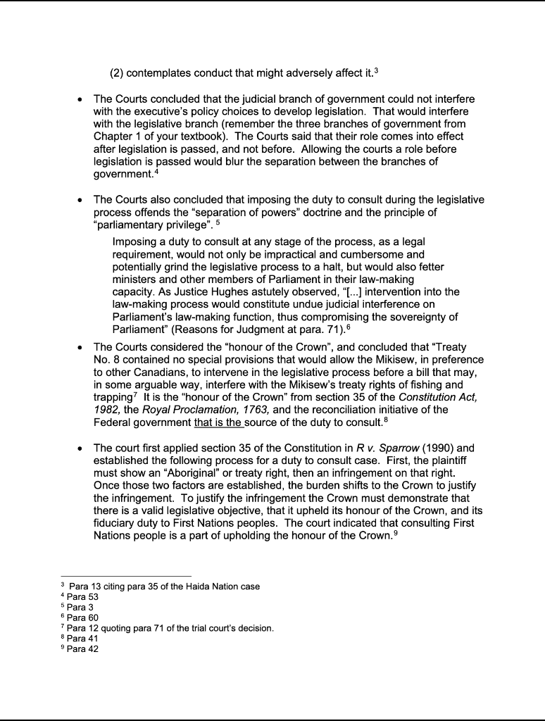 Nation v. Canada, 2018 SCC 40) and answer the questions that follow