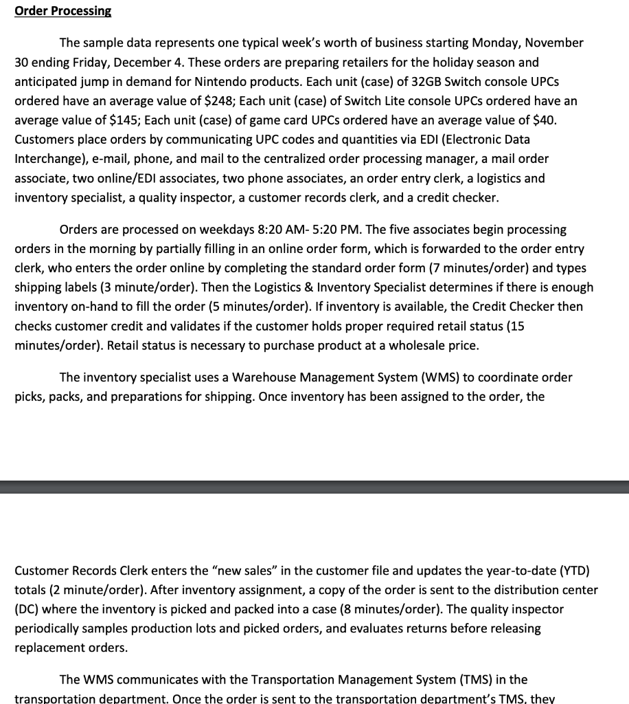  MAKE A FLOWCHART FROM THE FOLLOWING INFORMATION (LOCATED IN THE ORDERING