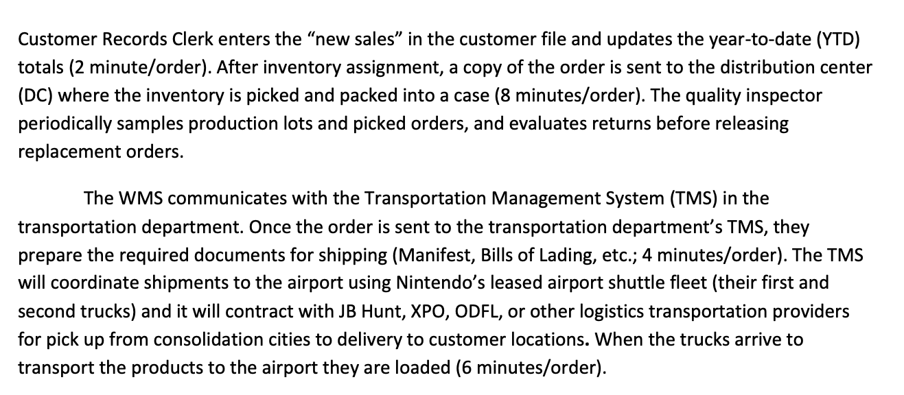 PROCESSING SECTION) NINTENDO'S PROCESS FROM BEGINNING STAGES TO THE END CONSUMER. IT