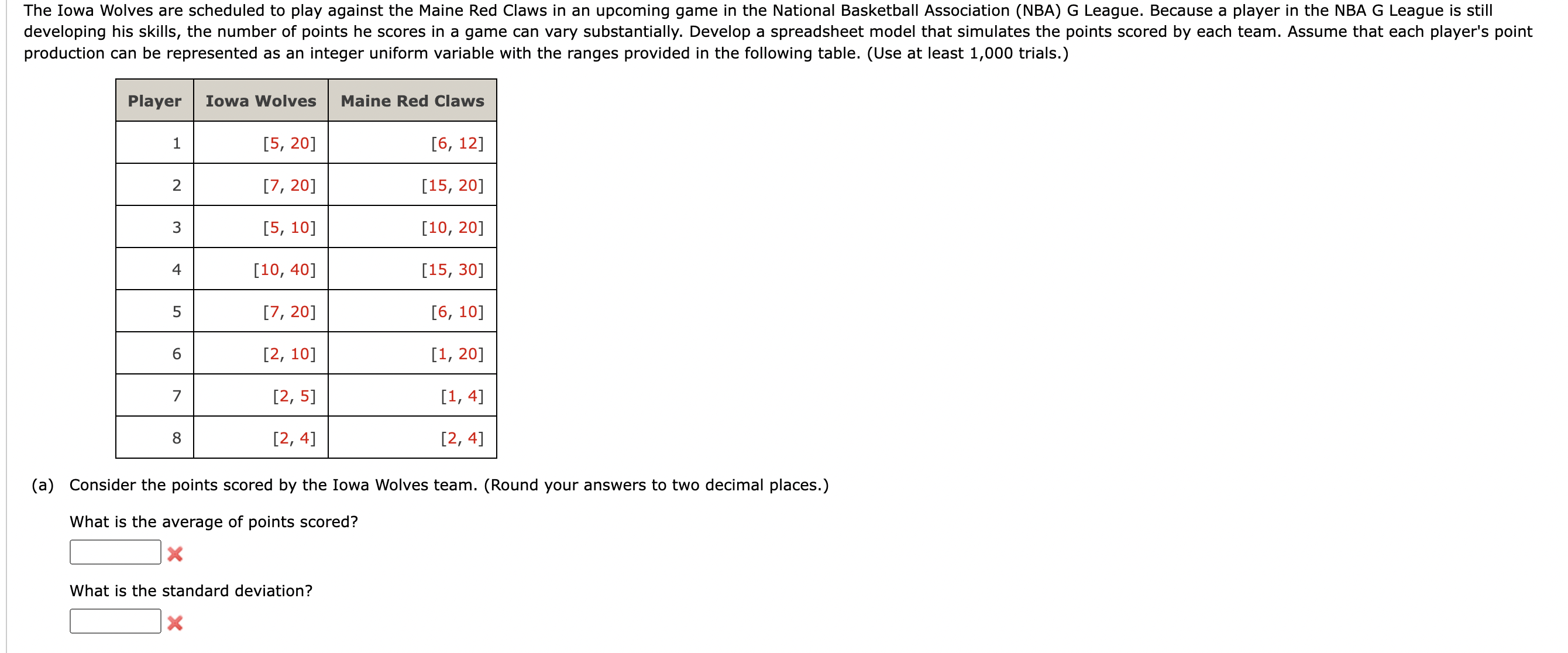  production can be represented as an integer uniform variable with the