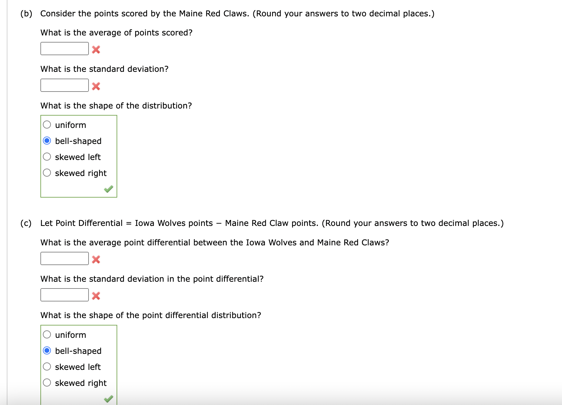 ranges provided in the following table. (Use at least 1,000 trials.) (a)