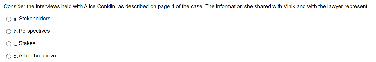 hired as CEO b. The sexual harassment complaint lodged by Alice Conklin