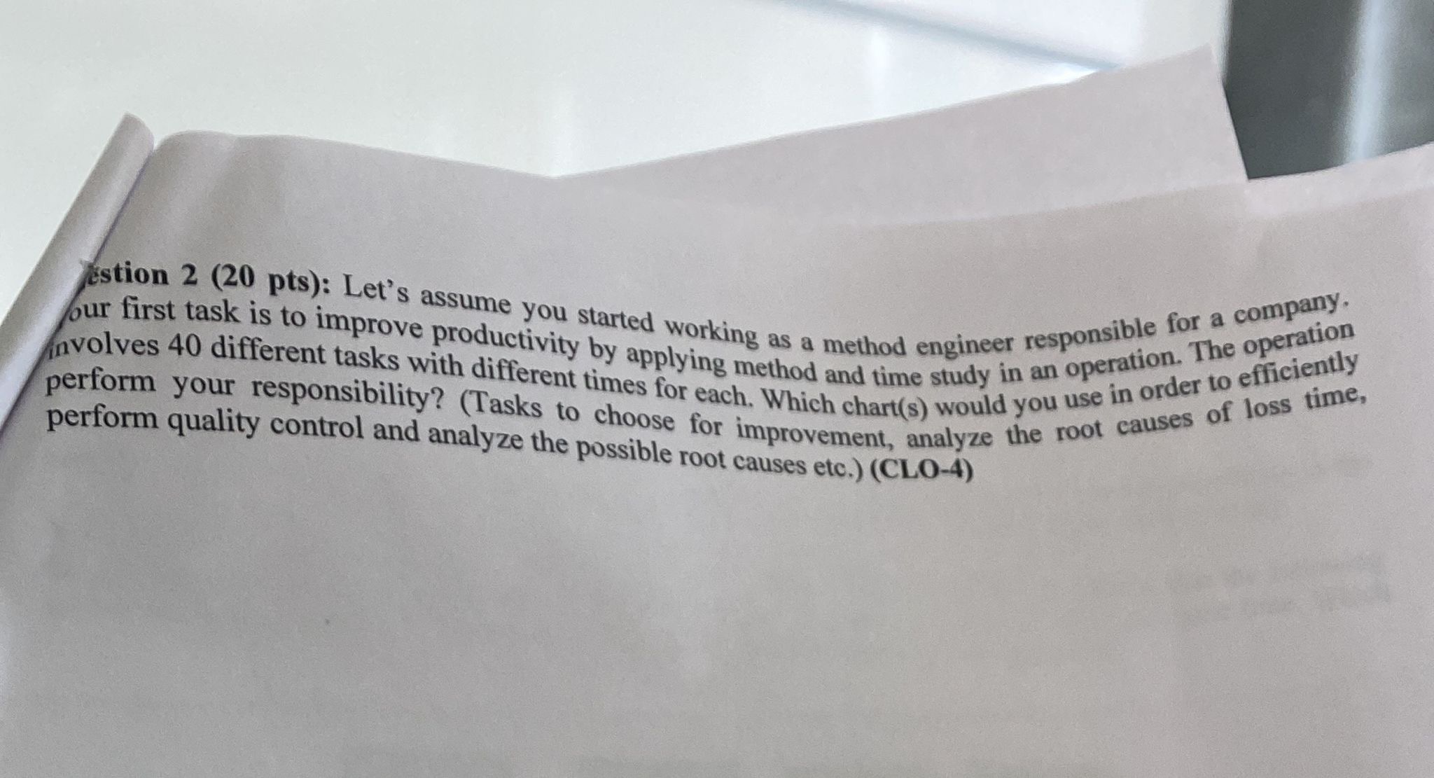  estion 2(20 pts): Let's assume you started working as a method