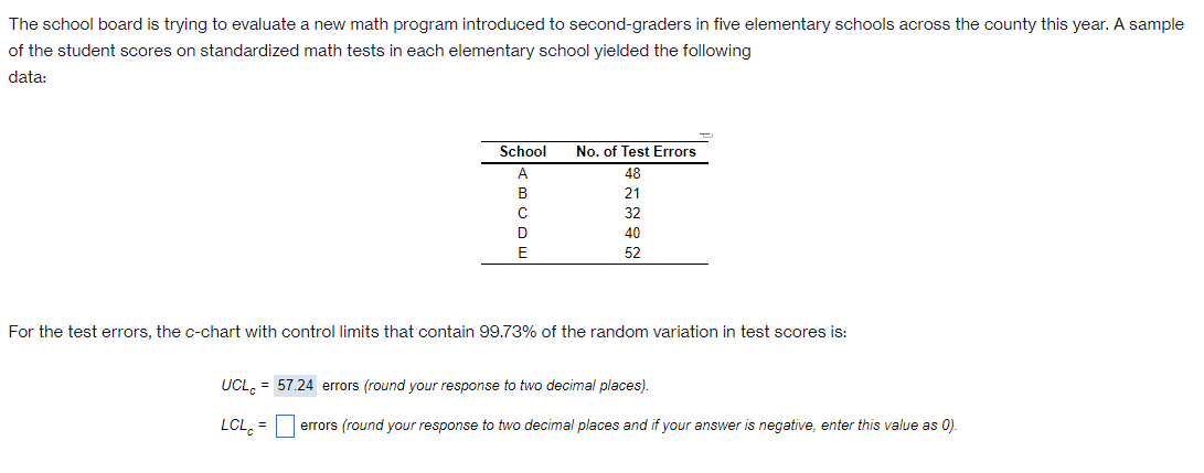 The school board is trying to evaluate a new math program