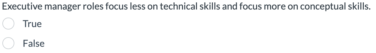 Executive manager roles focus less on technical skills and focus more