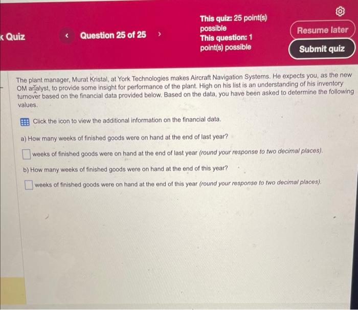  This quiz: 25 point(s) possible This question: 1 point(s) possible The