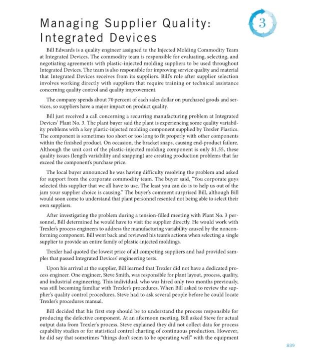  Bill Edwards is a quality engineer assigned to the Injected Molding