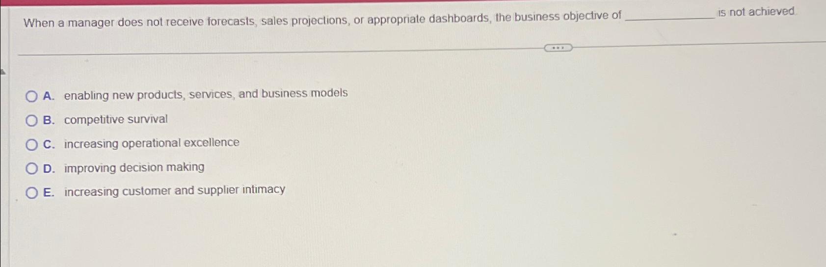  When a manager does not receive forecasts, sales projections, or appropriate