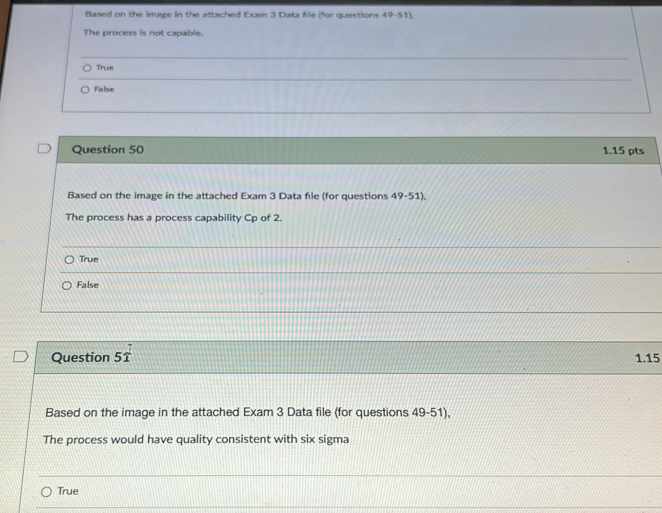  Based on the image in the attached Exam 3 Data file