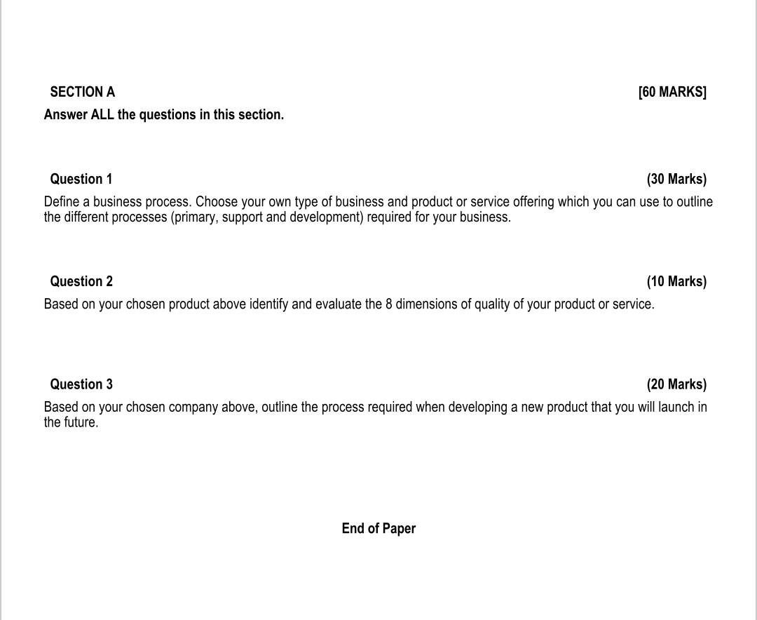  SECTION A [60 MARKS] Answer ALL the questions in this section.