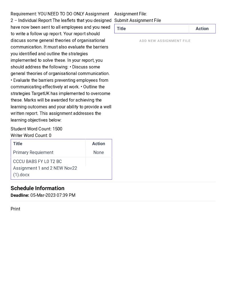  Requirement: YOU NEED TO DO ONLY Assignment 2 - Individual Report