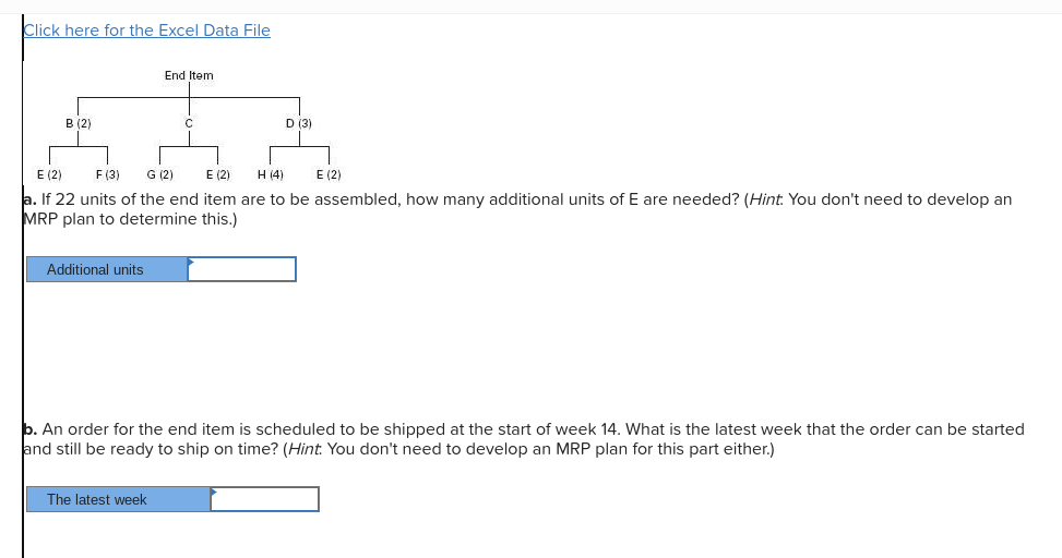 item, lead times, and quantities on hand. Click here for the Excel