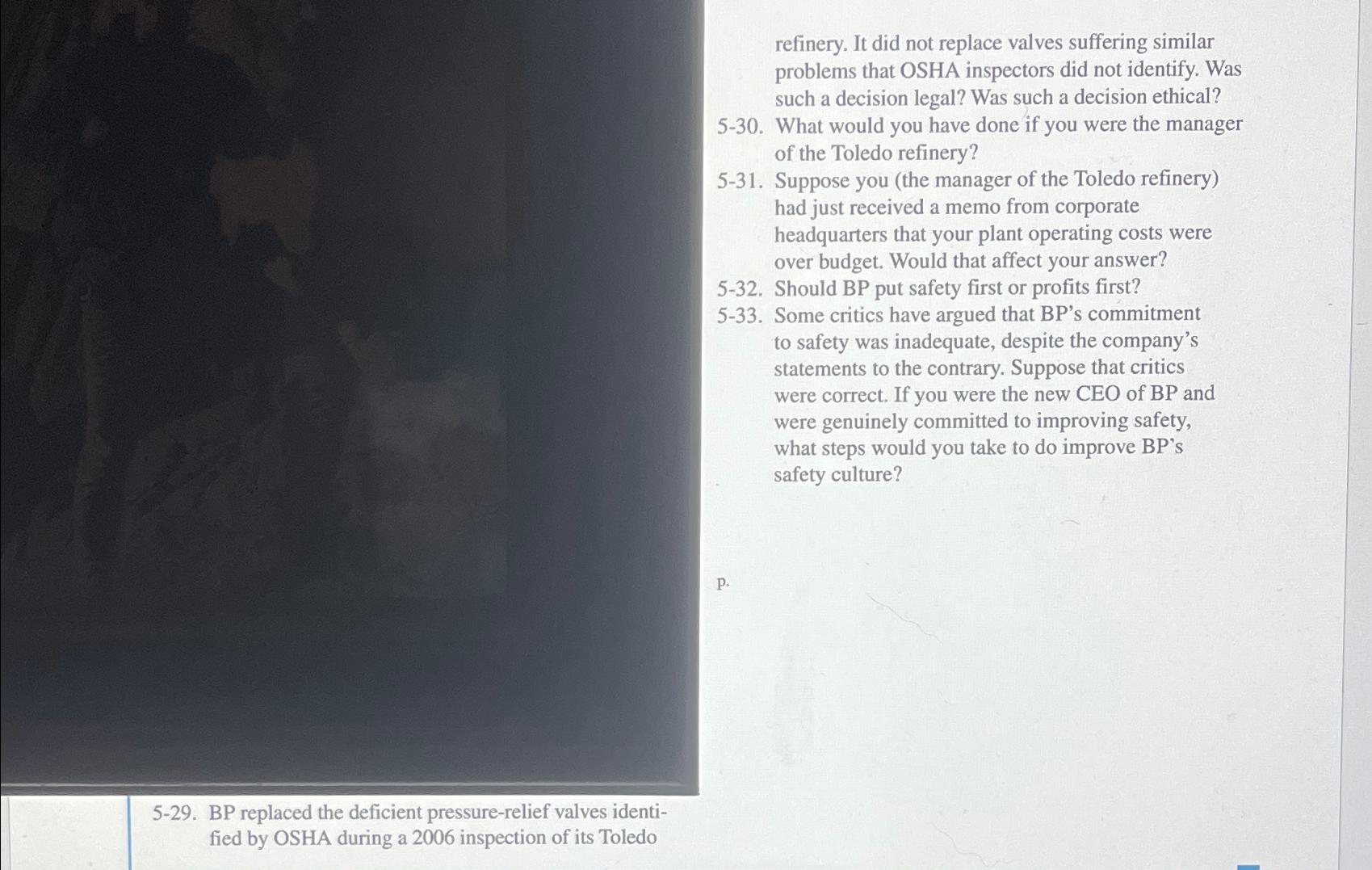  refinery. It did not replace valves suffering similar problems that OSHA