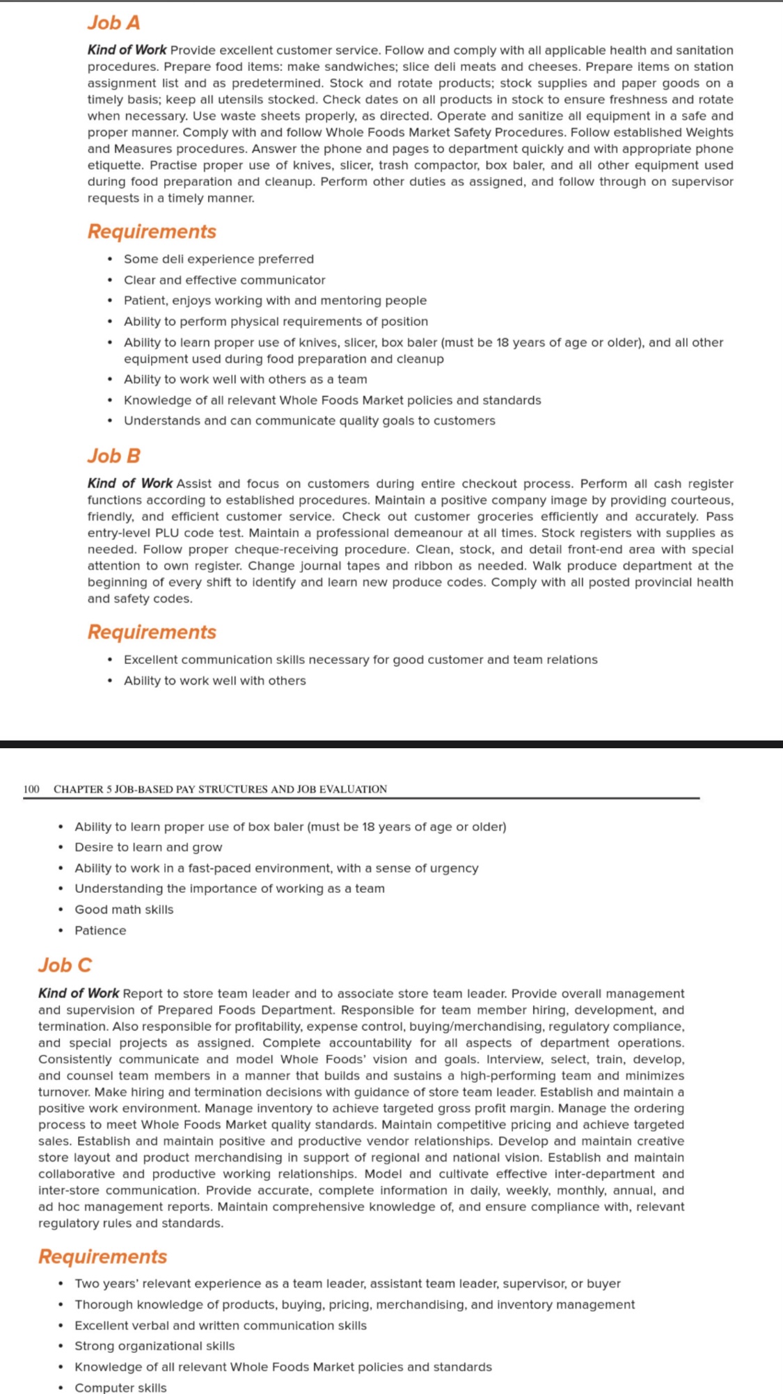 Evaluate Job A,B, and C using classification method and the 3