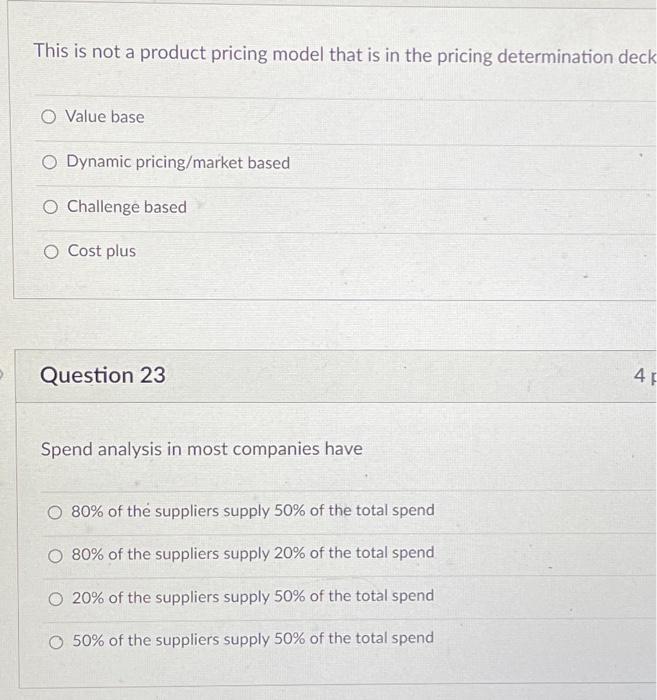 HELP This is not a product pricing model that is in the