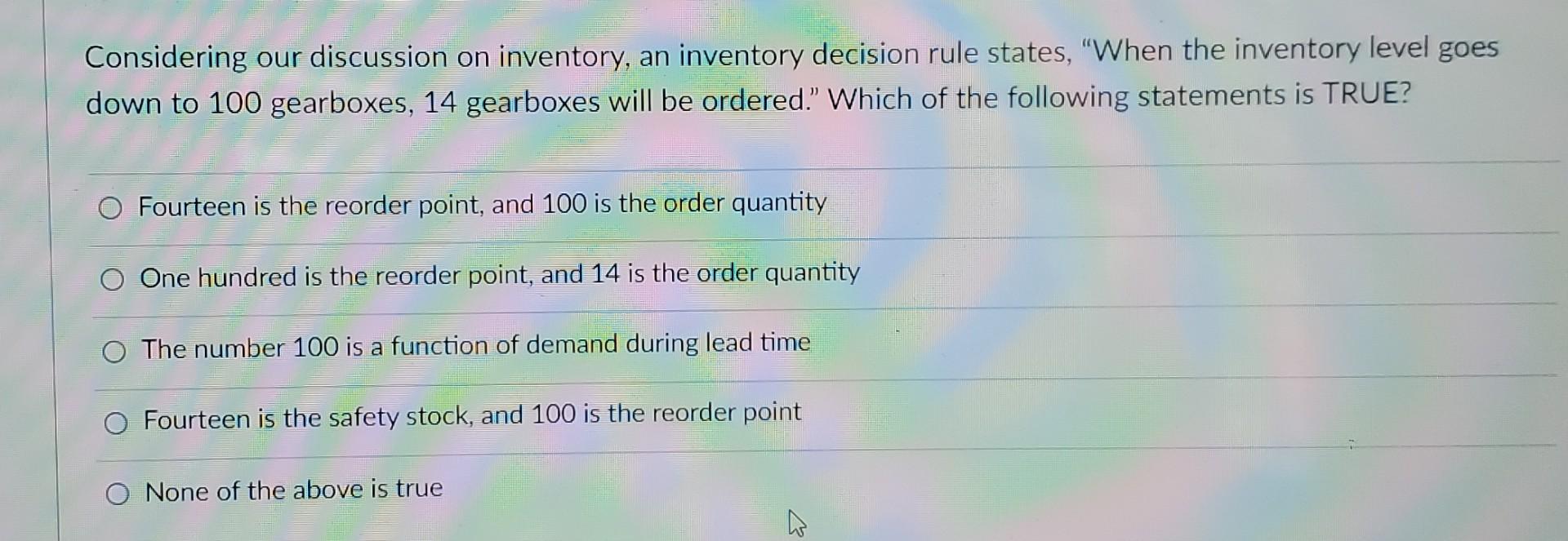 Each A requires 4 units of Part B. There are 200 units