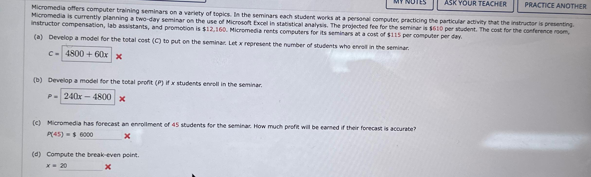  PRACTICE ANOTHER Micromedia is currently planning a two-day semin variety of