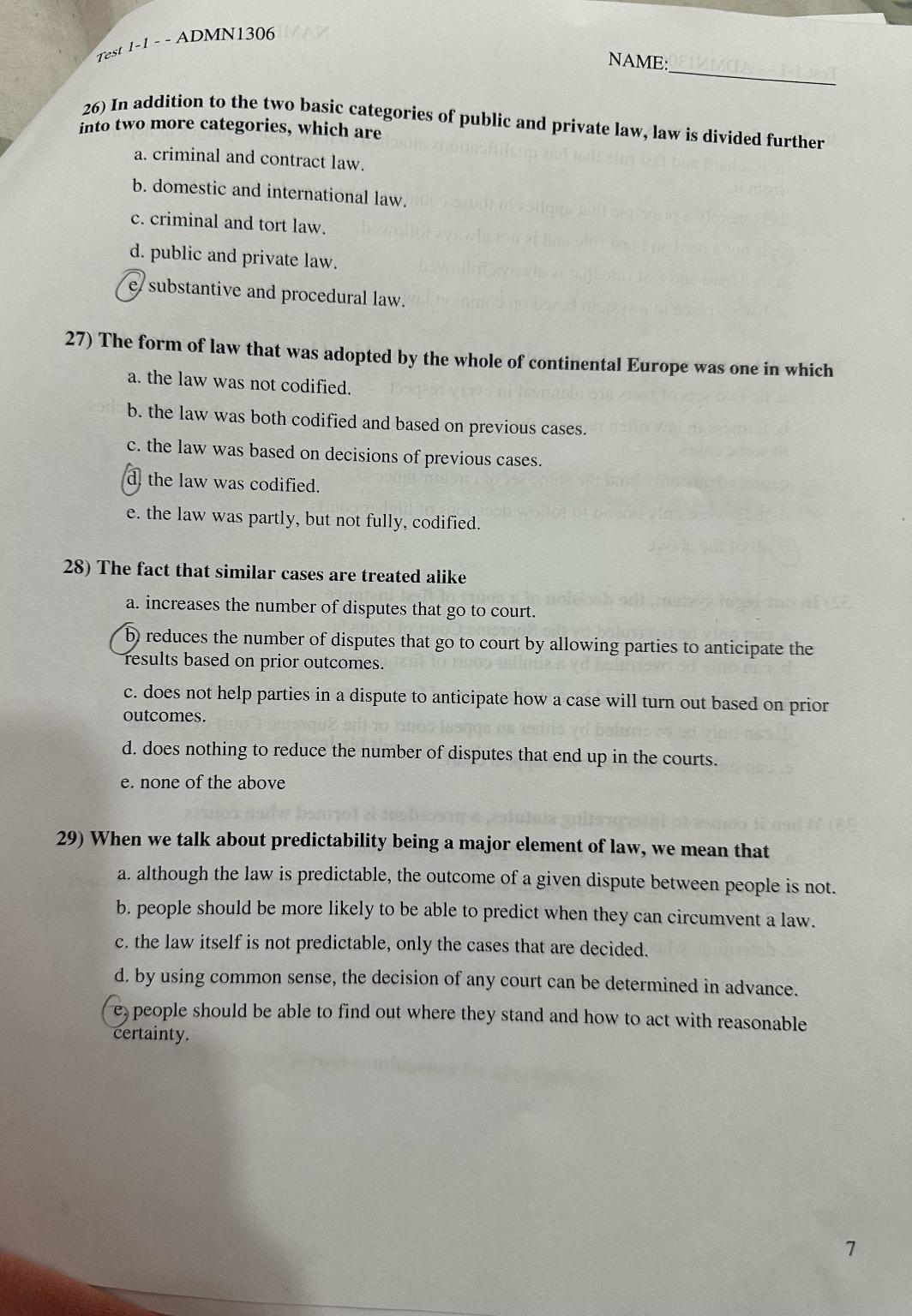  Tst?1-1- ADMN 1306 NAME: In addition to the two basic categories