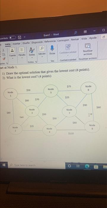 You may use either a Word document or Excel for this problem.