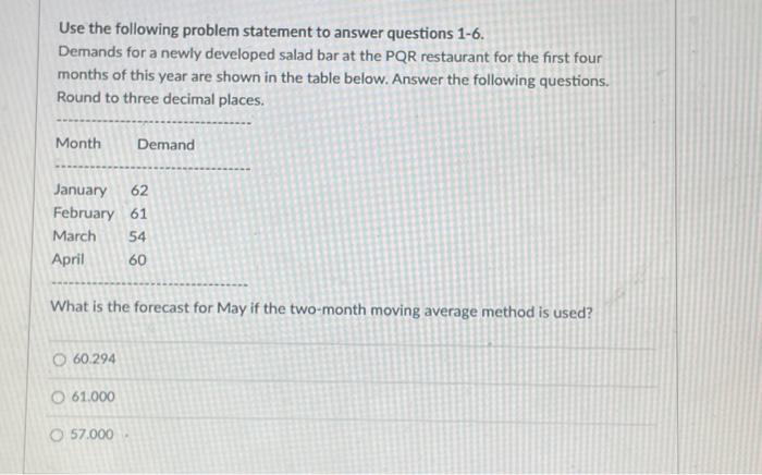  What is the forecast for May using the exponential smoothing method