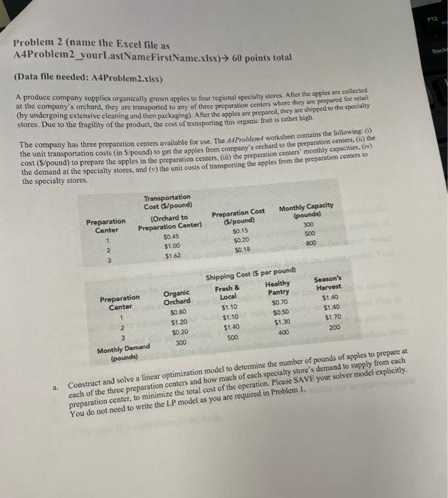 please show in Excel how to do this problem. Do not attach
