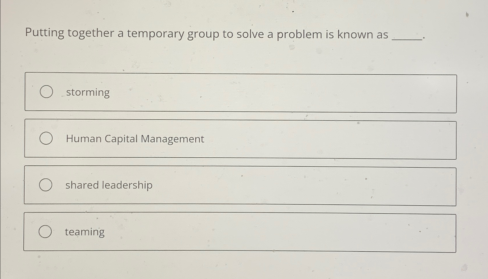  Putting together a temporary group to solve a problem is known