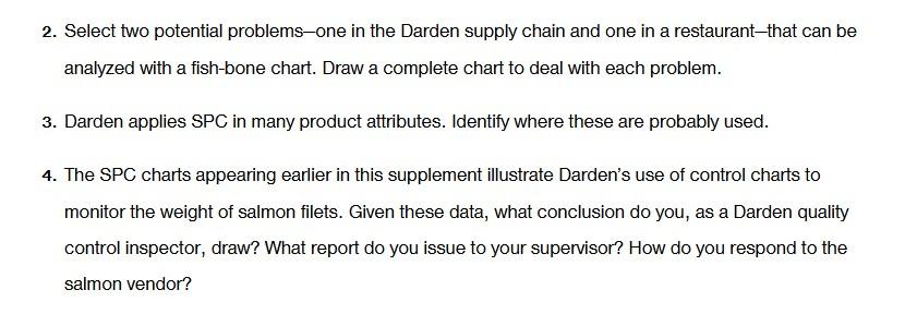 2. Select two potential problems-one in the Darden supply chain and