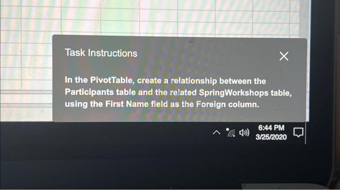 the Participants table and the related SpringWorkshops table, using the First Name